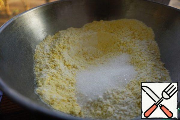 
Add sugar and a pinch of salt.