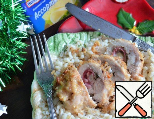 Chicken thighs with Cheese and Ham Recipe