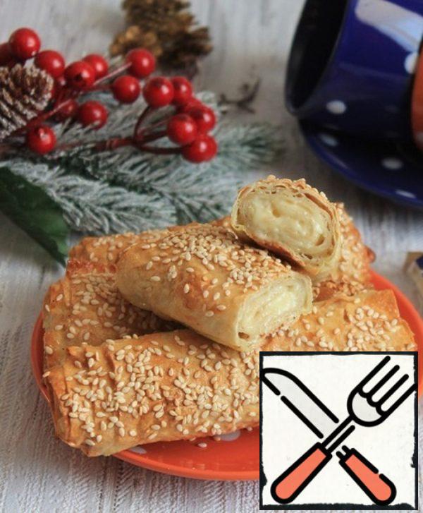 Pita Bread Rolls with Melted Cheese Recipe
