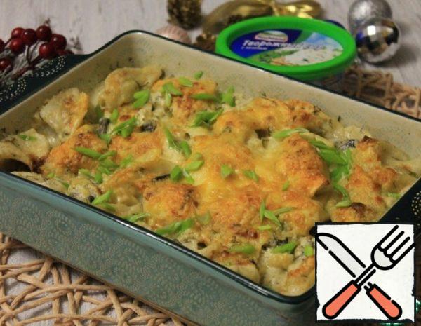 Cheese and Mushroom Casserole with Dumplings Recipe