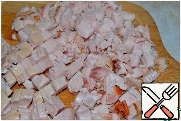 cut the meat into cubes