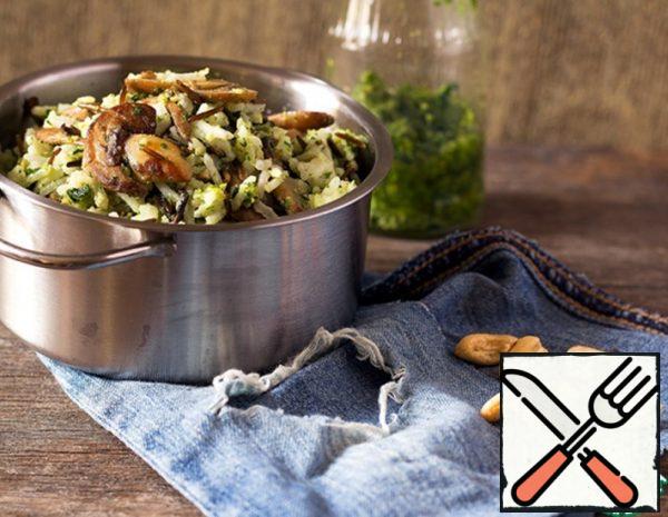 Rice with Mushrooms and Pesto Recipe
