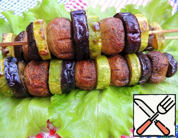 Shish Kebab of Mushrooms with Vegetables Recipe