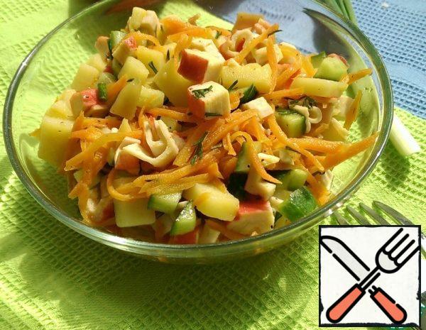 Salad with Crab Sticks and Vegetables  Recipe