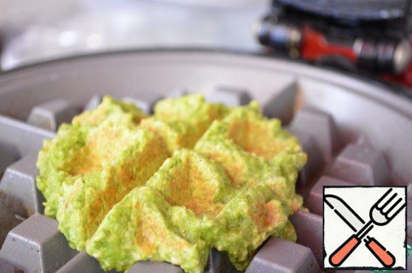 Bake in a waffle iron until ready, their given number turned out to be 6 pieces.