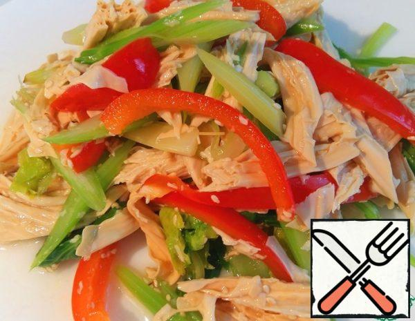 Salad with Celery and Dry Asparagus Recipe