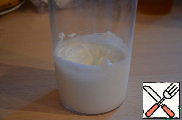 Separate the whites from the yolks. Whisk the protein.
