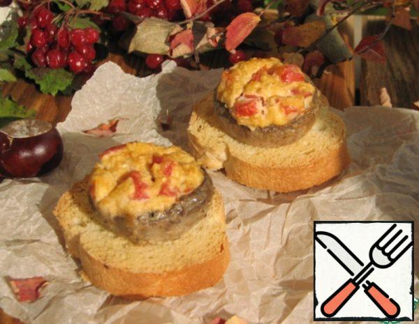 Mushrooms stuffed with Cheese and Tomatoes Recipe