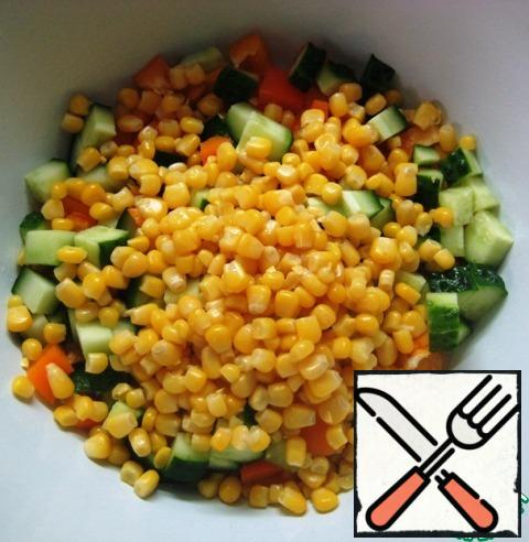 Add corn to them (pre-drain the liquid from the jar).