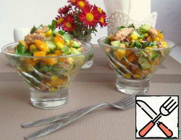 Salad with Tuna, Vegetables and Coriander Recipe
