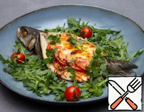 Baked Sea Bass with Cheese and Vegetables Recipe