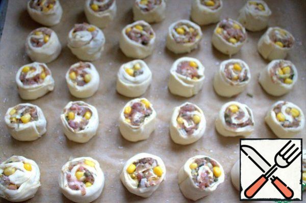 Turn over and transfer to a baking sheet.