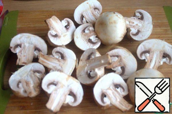 Chop the mushrooms.