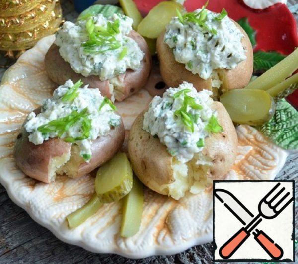 Baked Potatoes with Cottage Cheese and Cream Cheese Recipe
