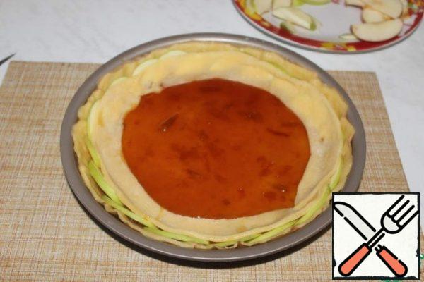 Then the dough strips.
