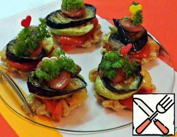 Oatmeal Waffles with Grilled Vegetables Recipe