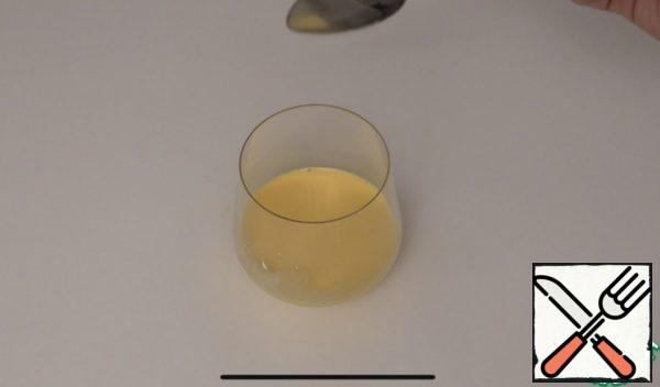 Vanilla pudding is diluted with water