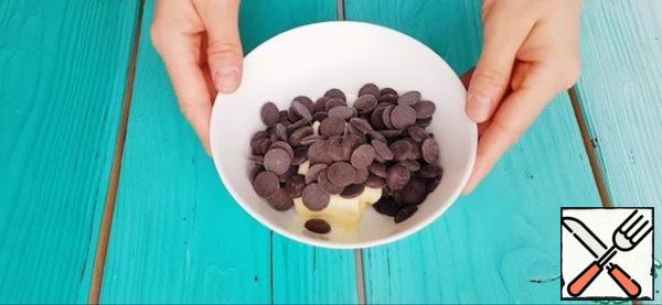Butter and chocolate melt in the microwave and put aside.