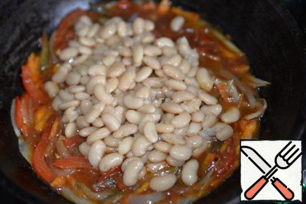 We put the finished beans.