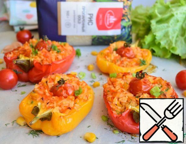 Peppers baked with Rice and Vegetables Recipe
