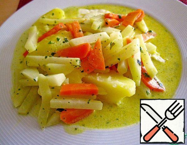 Kohlrabi with Carrots and Curry Sauce Recipe