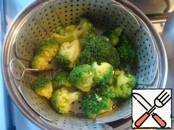 I boiled the broccoli for a couple of 10 minutes. You can just boil it in water.