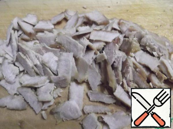 Fry the meat in a frying pan until tender and thinly slice.