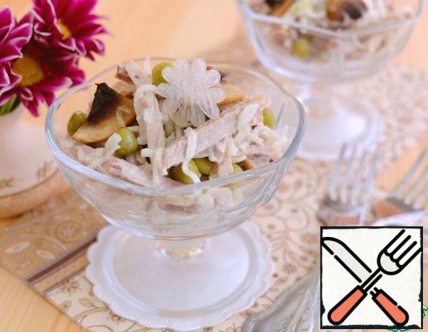 Meat Salad with Daikon and Mushrooms Recipe