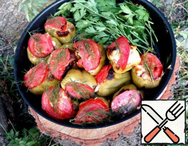 Pepper baked with Meat and Vegetables Recipe