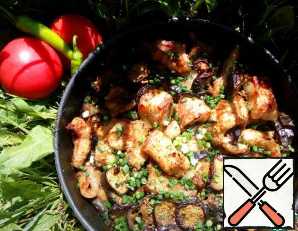 Fish baked with Eggplant Recipe