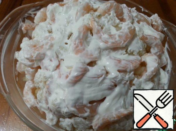 Cover the whole cabbage with sour cream. I did it with a silicone brush.