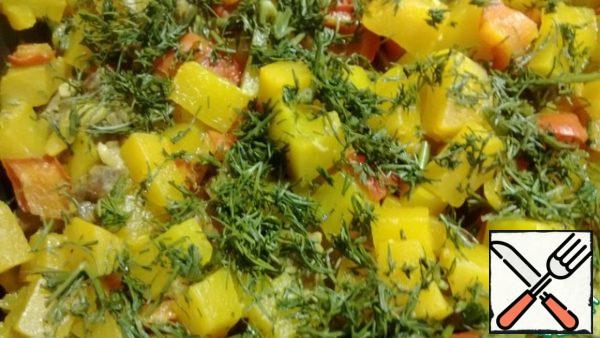 Before serving, sprinkle with chopped herbs