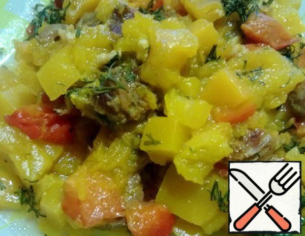 Meat baked with Pumpkin Recipe