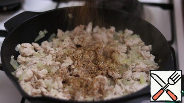 During roasting, add salt and spices.