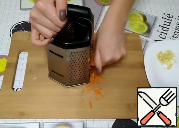 Carrots need to be grated on a coarse grater.