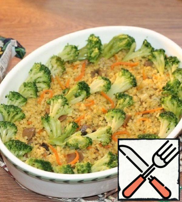 Bulgur with Broccoli and Mushrooms Recipe