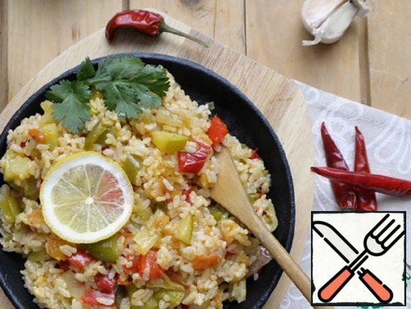 Rice with Different Peppers and Zucchini Recipe