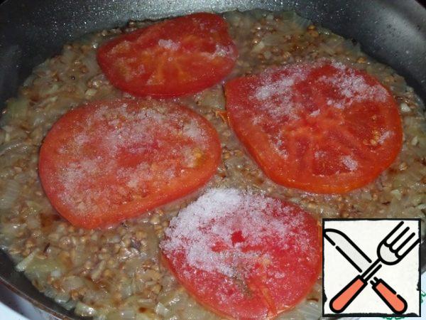 After the specified time, add the tomatoes to the pan. (Can be frozen). Cook for another 10 minutes.