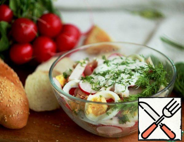 Egg Salad with Ham and Radish Recipe
