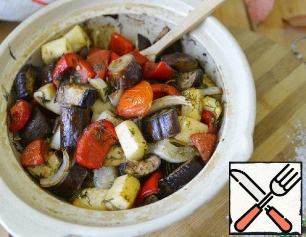 Vegetables baked in Garlic Marinade Recipe