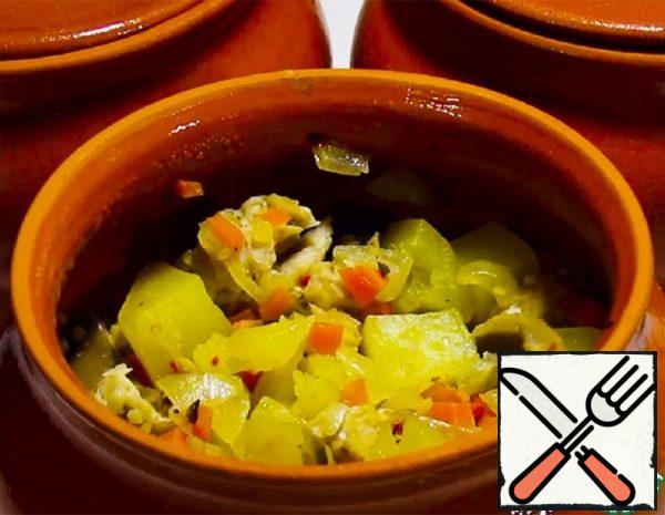 Vegetable Stew with Turkey in Pots Recipe
