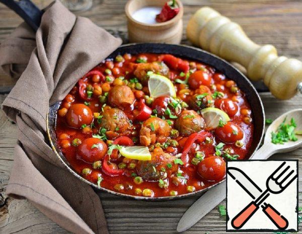 Chickpeas in Tomato Sauce with Brussels Sprouts Recipe