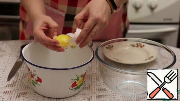 Separate the whites from the yolks.