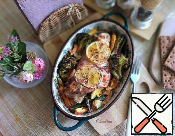 Sea Bass, Baked with Vegetables Recipe