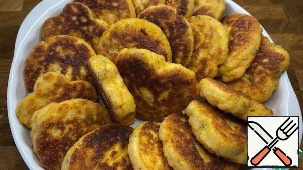 Fry as usual pancakes in vegetable oil.