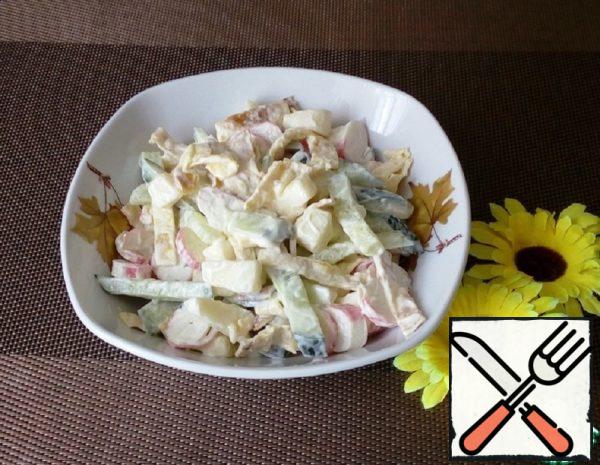 Salad with Suluguni and Crab Sticks Recipe