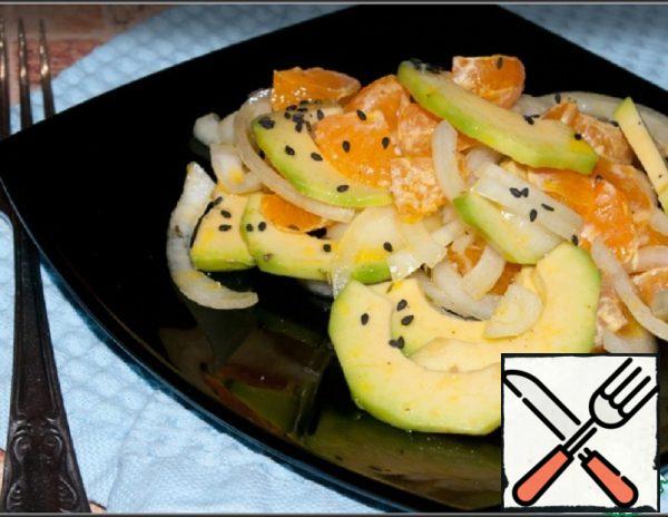 Salad with Avocado and Tangerines in Mustard oil Recipe