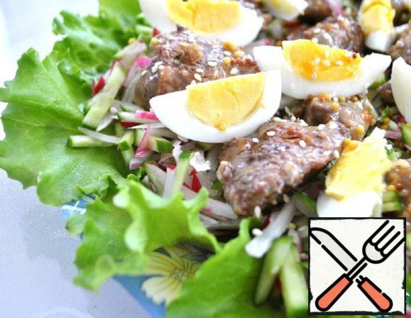 Radish and Cucumber Salad with Chicken Liver Recipe