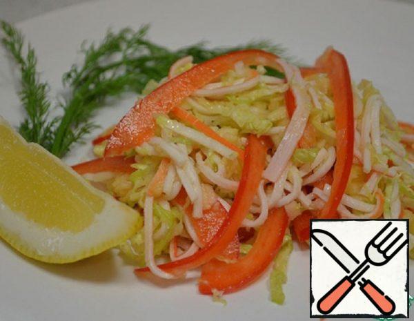Salad with Peking Cabbage and Crab Sticks Recipe