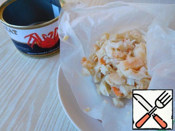 We put the rice to cook in bags.
And at this time, we open the meat (I have it already sliced).